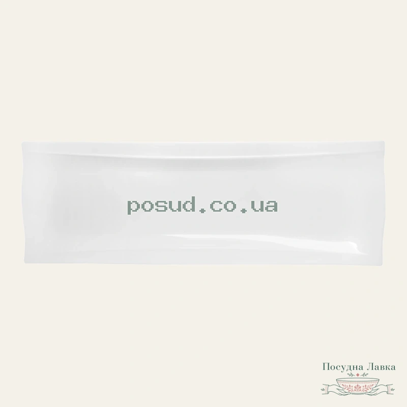 Прямокутне блюдо Tudor Royal White TU1895, 47 × 16 см, біла порцеляна, гладке