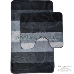 Фото товару «Набір килимків для ванної VEZZER COLOR LINE VZC02203/1621, 2 шт., 60 × 100 + 60 × 50 см, сірий»
