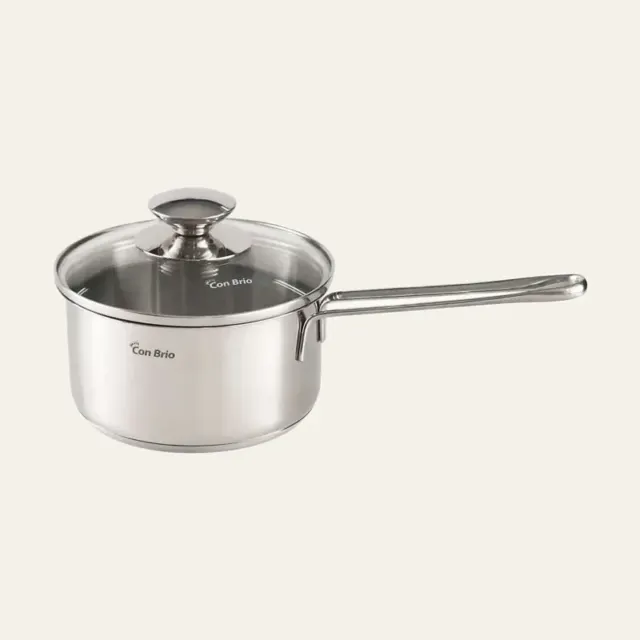 Ківш Con Brio 1002-CB 1 л з нержавіючої сталі, індукція, 14 × 6,5 см