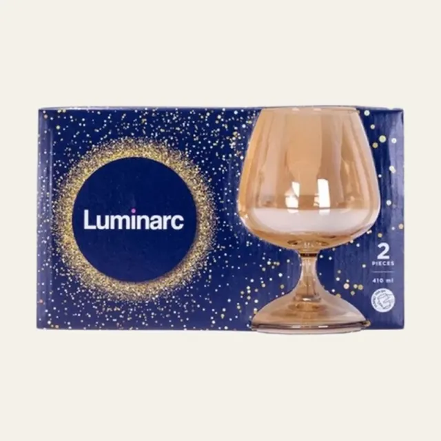 Набір келихів Luminarc Celect Gold Золотий Мед 410 мл коньяк, 2 шт