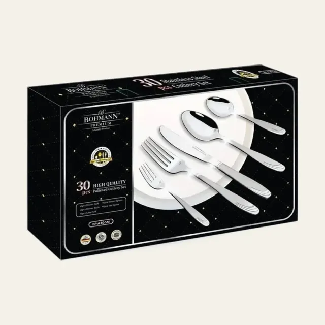 Набір столових приборів Bohmann, 30 предметів SILVER, A30-SM-BP