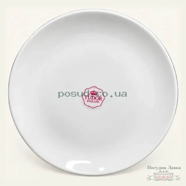 Гладка порцелянова обідня тарілка Tudor Royal White TU2204-3, 23 см