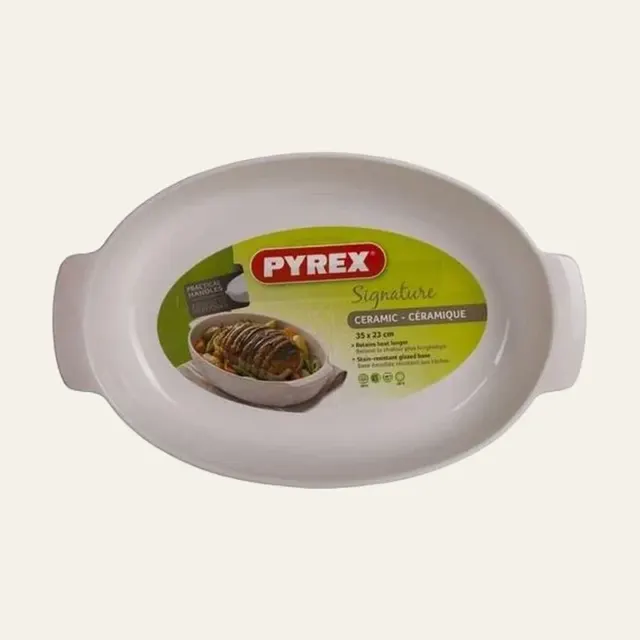 Форма Pyrex SIGNATURE 35 × 23 см овальна, кераміка, біла, SG35OR1