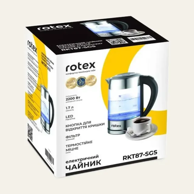 Електрочайник RKT 87-SGS 1,7 л 2200 Вт Rotex