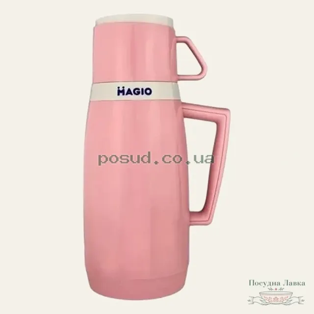 Термос Magio MG-1051P, 0,5 л, зі скляною колбою, рожевий