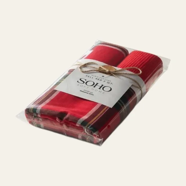 Фото товару «Набір кухонних рушників SOHO Sell Red, 4 шт., 40 × 40 см, 100% бавовна, BS 45541S/1»