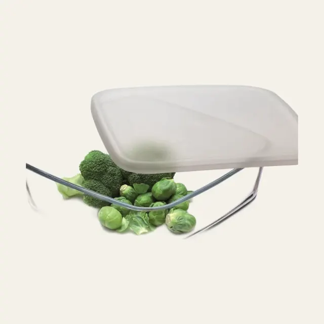 Миска квадратна скляна з пластиковою кришкою Simax, 1 л, 18 × 18 см, 7476