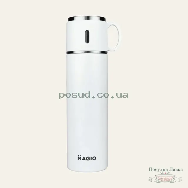Термос Magio MG-1046W, 0,5 л, білий, нержавіюча сталь