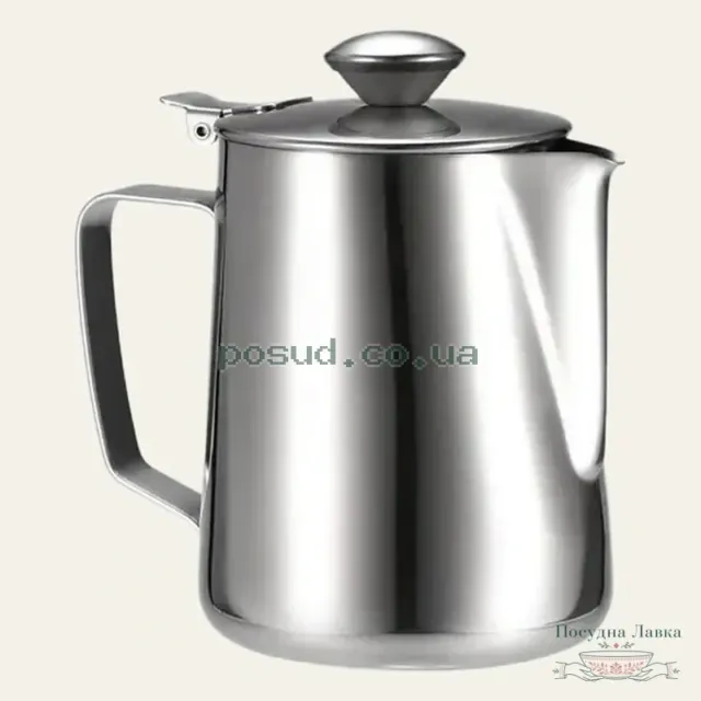 Молочник Kamille KM-4386, 600 мл, нержавіюча сталь, з кришкою