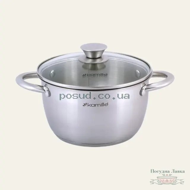 Каструля Kamille KM-4901, 2 л, 18 см, з порожнистими ручками
