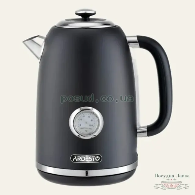 Електрочайник Ardesto EKL-F410BM, 1,8 л, до 2200 Вт, чорний