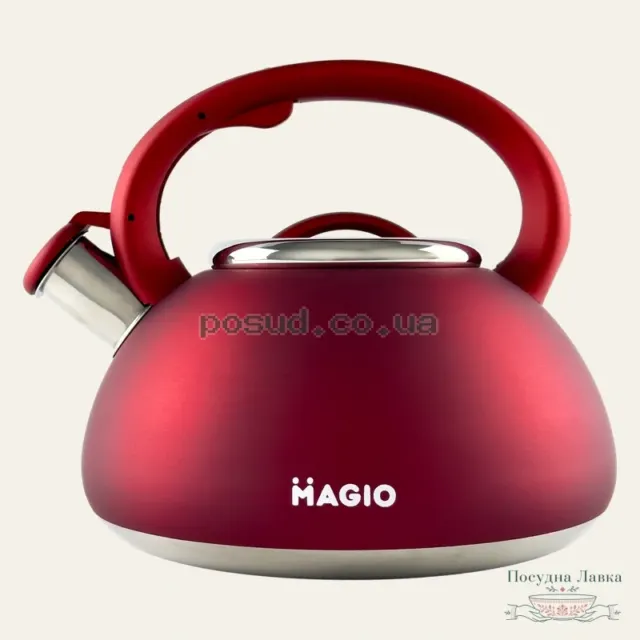 Фото товару «Чайник Magio MG-1193, 3 л, червоний, зі свистком»