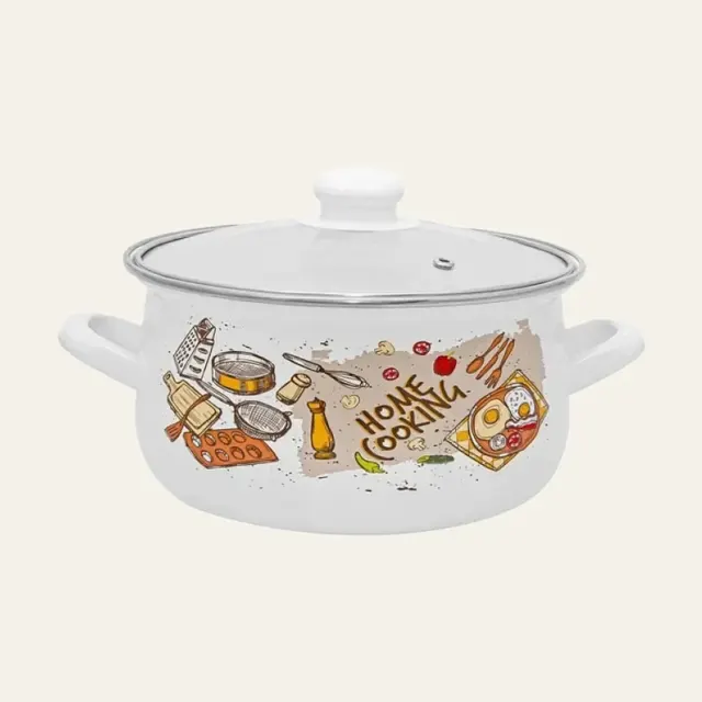 Каструля емальована зі скляною кришкою Infinity Home Cooking SD-1532, 3,3 л, Ø 20 см, 6788061