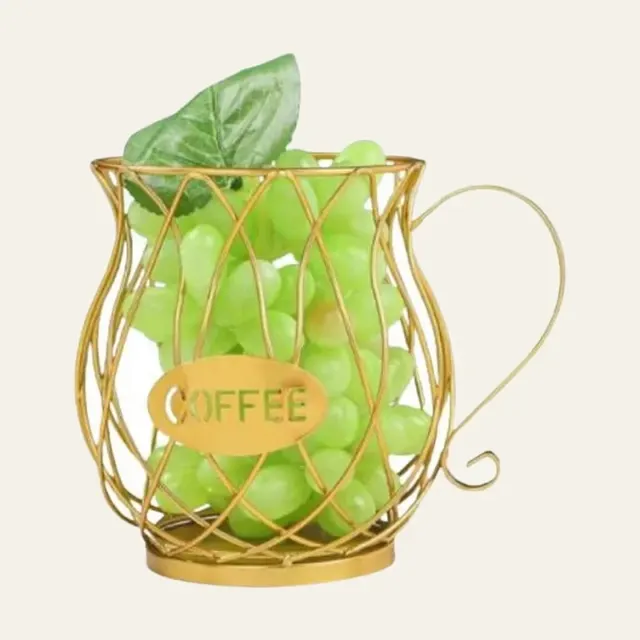 Фото товару «Блюдо для фруктів VIVA Lacy Mug Gold B090059, 18 × 14 × 9,5 см»