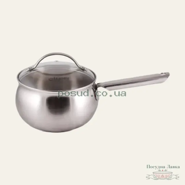 Ківш Maestro MR-3516-16S, 1,5 л, 16 см, зі скляною кришкою