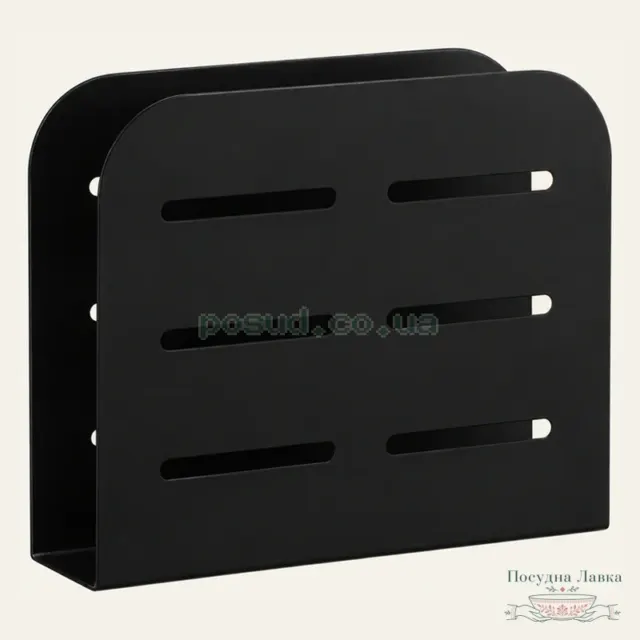 Фото товару «Чорна металева серветниця Ardesto Midori AR0910B, 15 × 4 × 12,5 см»