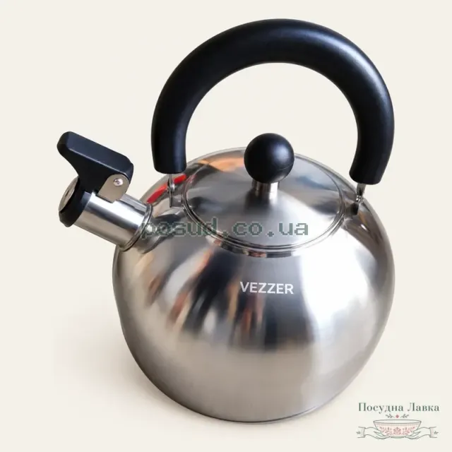 Фото товару «Чайник для плити Vezzer VZ0021-2.5L зі свистком, 2,5 л»