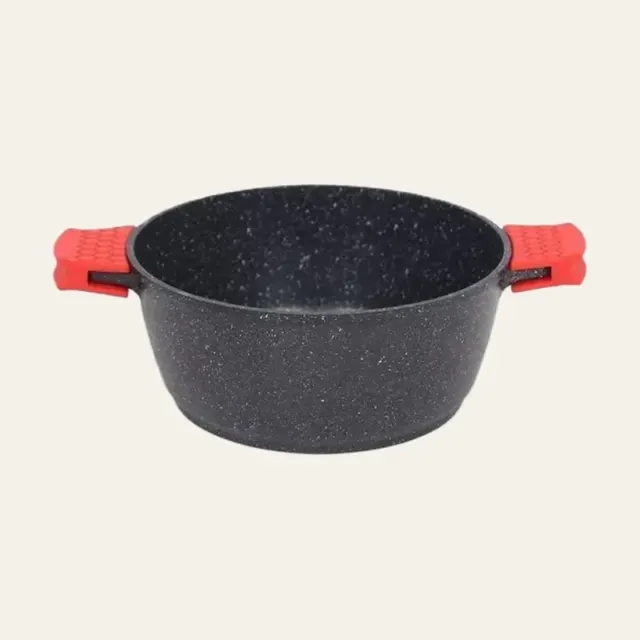 Каструля Bohmann BH-7353-20MRB, алюмінієва з мармуровим покриттям і кришкою, 2,2 л, 20 см