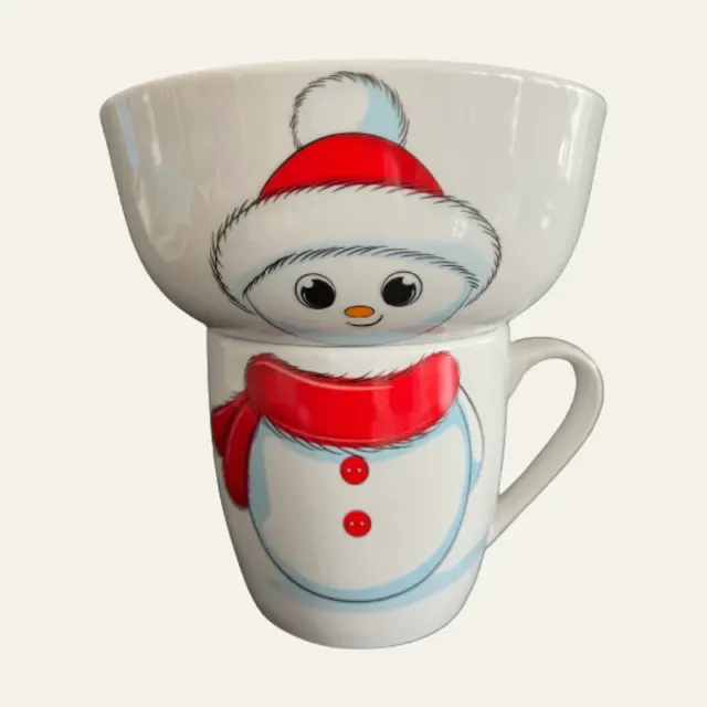 Набір дитячого посуду Limited Edition SNOWMAN, 2 предмети, у подарунковому пакуванні, YF6040