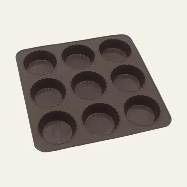 Форма для випікання кексів квадратна, силіконова, Lessner Chef Choco на 9 шт., 25 × 25 × 3 см, 10250