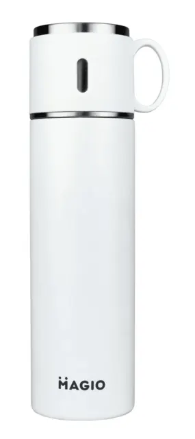 Фото товару «Термос Magio MG-1046W, 0,5 л, білий, нержавіюча сталь»