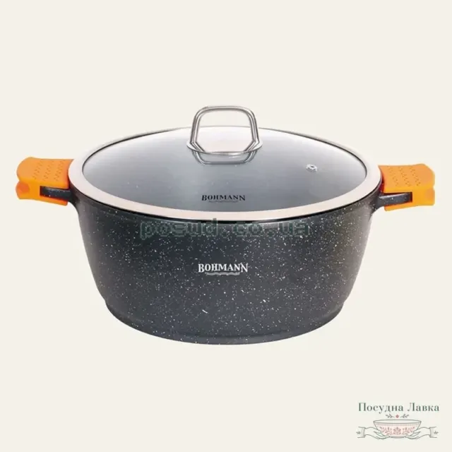 Фото товару «Каструля Bohmann BH-7350-20 MRB з кришкою, 2,2 л, 20 см»