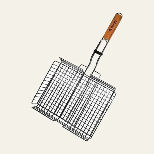 Решітка для гриля глибока Скаут 31 × 25 × 5,5 см, з дерев’яною ручкою, 0704