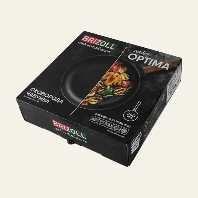 Сковорідка Brizoll чавунна 240 × 61,5 мм з ручкою «OPTIMA», O2460-P