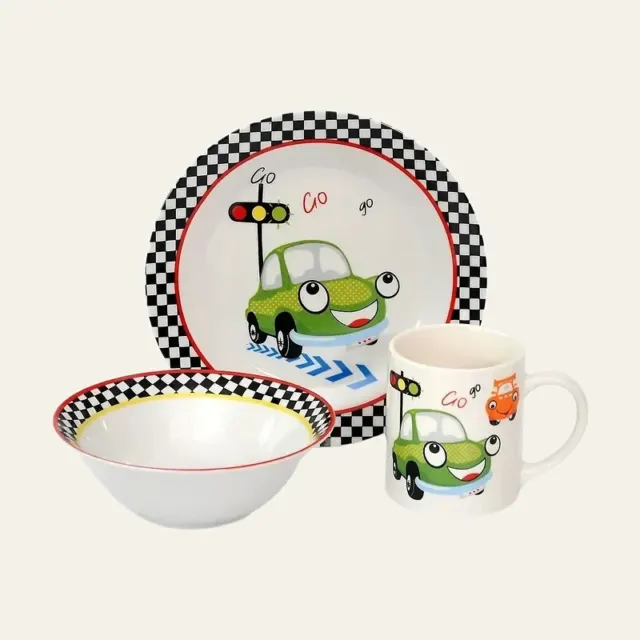 Набір дитячого посуду Limited Edition FUNNY CAR, 3 предмети, у коробці, YF6028