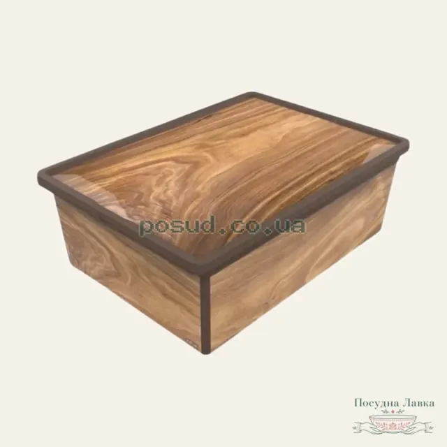 Фото товару «Коробка Qutu Trend Box Wood з кришкою, 25 л»
