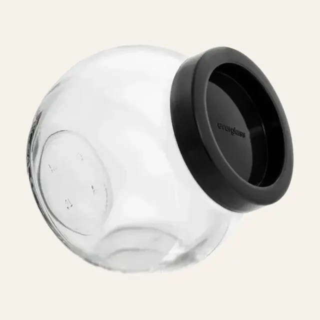 Банка скляна EverGlass Sweet New 1730 мл (чорна) з ложкою, 15021+Л