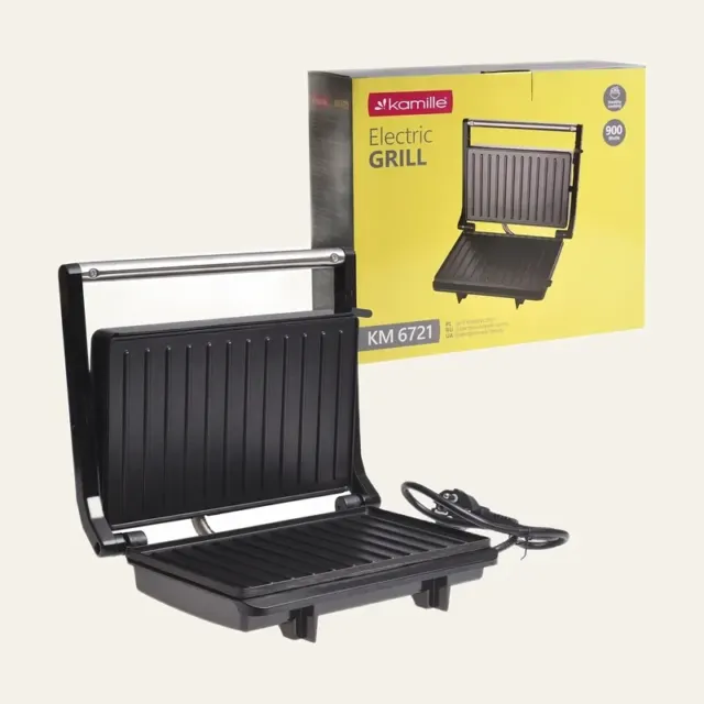 Електрогриль контактний Kamille KM-6721, 900 Вт