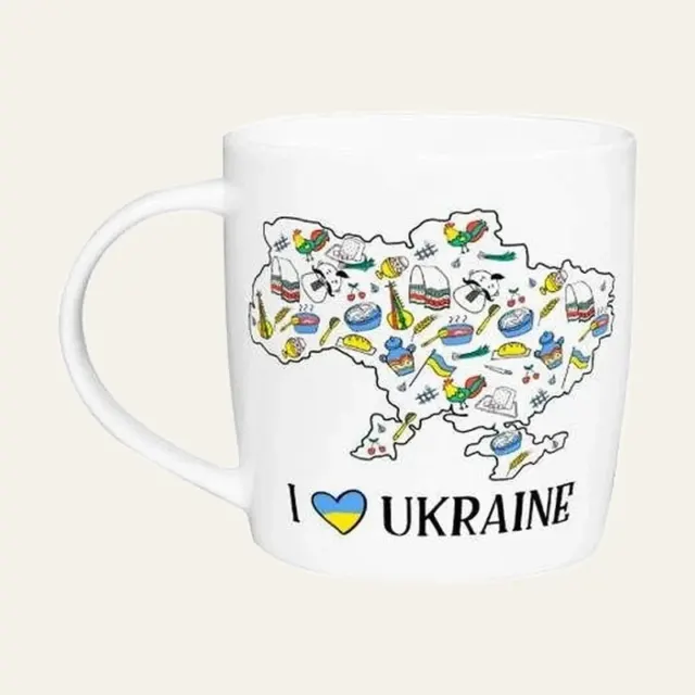 Чашка Kvarta, 360 мл, I love Ukraine бочка, у подарунковій коробці, 1943