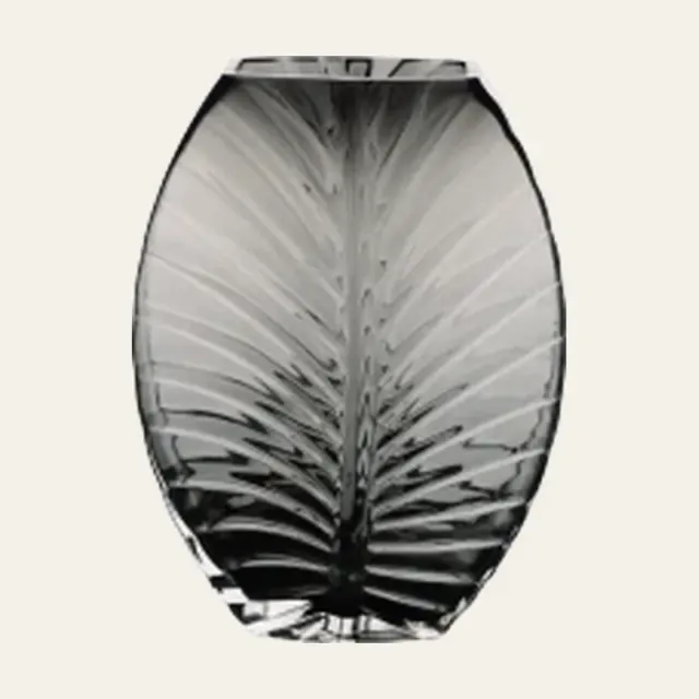 Ваза скляна Viva Leaf, 25 см, димчасто-сіра, A060205