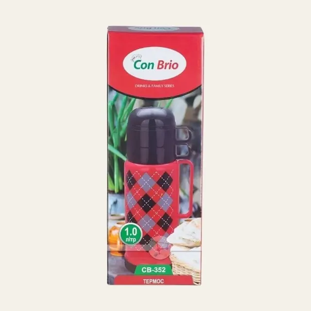 Термос Con Brio 352-CB 1 л скляна колба, 352-CB blue