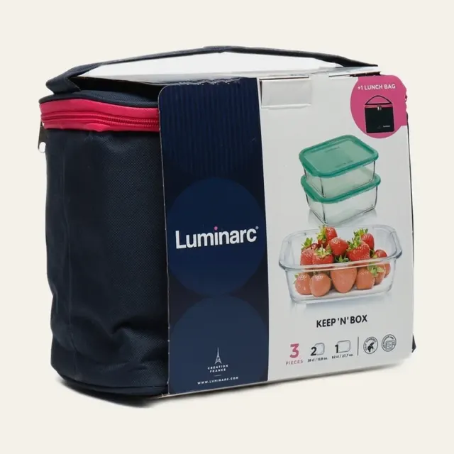 Фото товару «Набір контейнерів із сумкою Luminarc Keep’N Box, 3 контейнери (2 × 380 мл + 820 мл)»