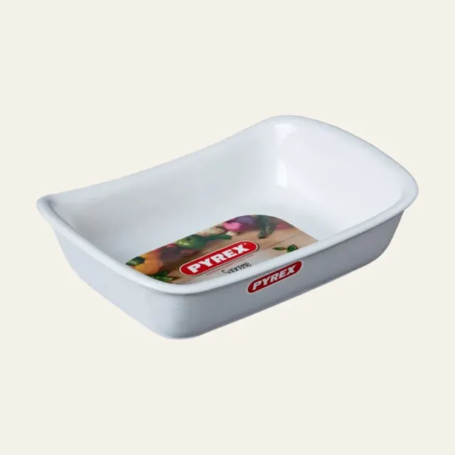 Фото товару «Прямокутна керамічна форма Pyrex Supreme White SU26RR1/7246, 26 × 18 см»