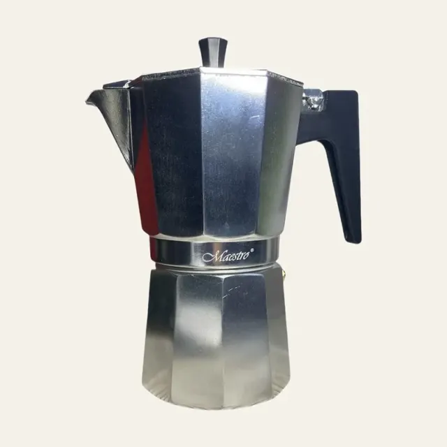 Фото товару «Кавоварка гейзерна Maestro «Espresso Moka» алюмінієва (450 мл)»