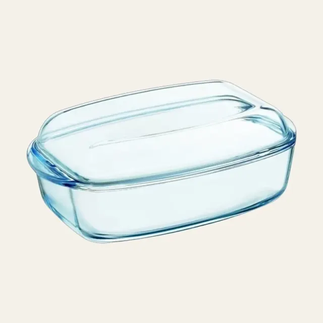 Каструля Pyrex, прямокутна скляна з кришкою, 2,9 л + 1,6 л, 465A000/8444