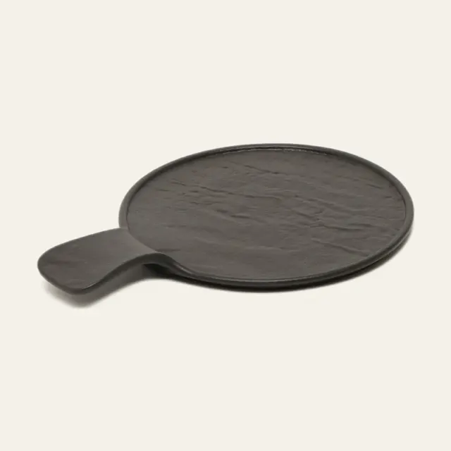 Блюдо Wilmax Slatestone Black, кругле для подавання з ручкою, 30,5 × 21,5 см, WL-661137 / A