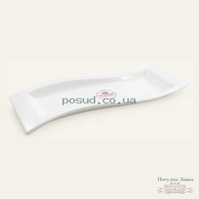 Прямокутне блюдо Tudor Royal White TU0161, 33 см, біле, гладке