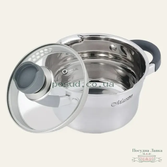 Каструля Maestro MR-3507-18, 2,4 л, 18 см, із носиком для зливу