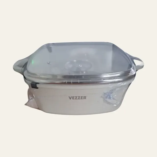 Каструля Vezzer 22 × 9,5 см 3,5 л з білим мармуровим покриттям з кришкою, VZ8117