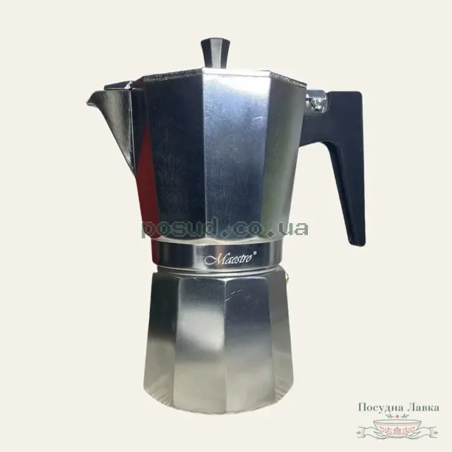 Гейзерна кавоварка Maestro Espresso Moka MR-1666-9, 450 мл, алюмінієва
