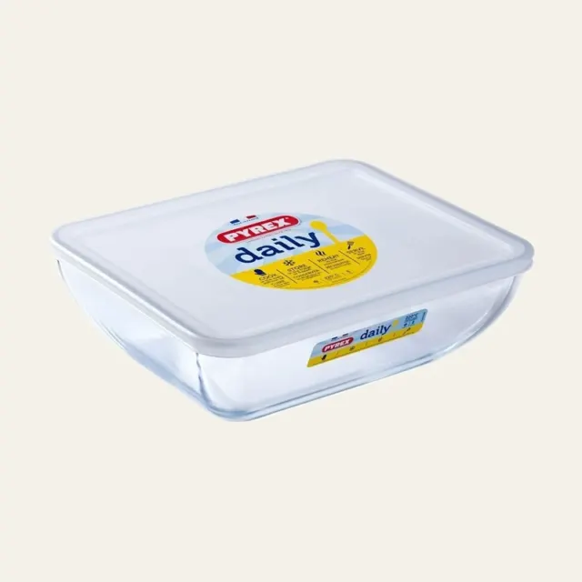 Форма прямокутна з кришкою Pyrex Daily, 2,2 л, 25 × 20 см, 343P000/3646