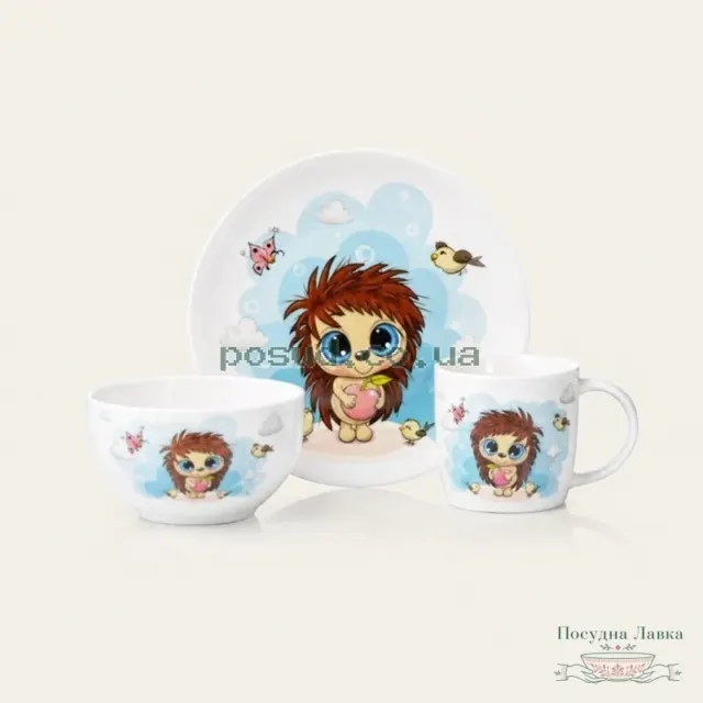 Набір дитячий Ardesto Sweet hedgehog 3 предмети, порцеляна, AR3455HS