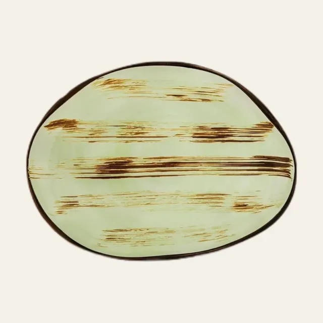 Блюдо Wilmax Scratch Pistachio, камінь, 33 × 24,5 см, WL-668142 / A