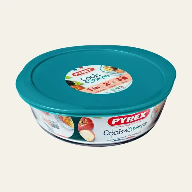 Форма кругла з кришкою Pyrex Cook&Store, 2,3 л, 26 × 23 × 8 см, 208P000/7646