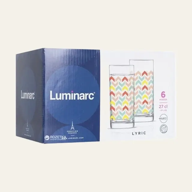Фото товару «Набір склянок високих Luminarc Lyric, 270 мл, 6 шт. Е, N0031»
