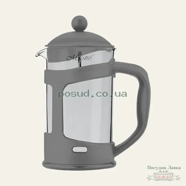 Френч-прес Maestro 1665-1000-GRAY-MR, 1 л, сірий